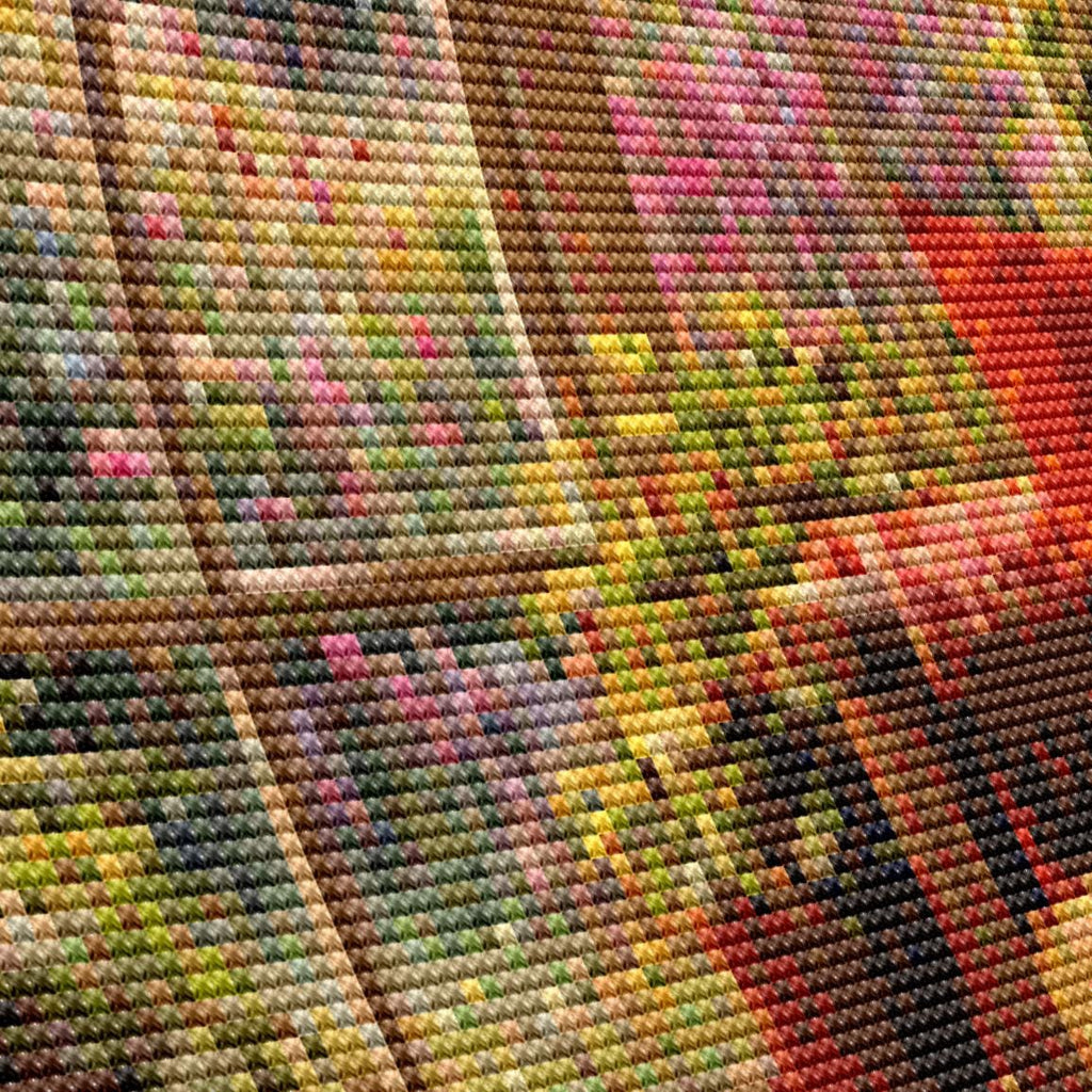 Cross Stitch Pattern - Rainlit Garden Room with Cat - Instant Digital Download