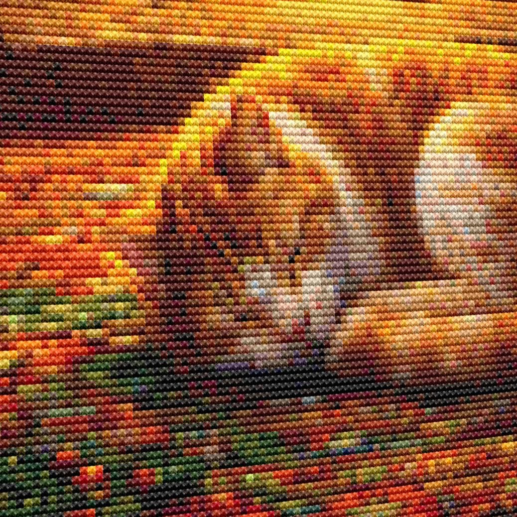 Cross Stitch Pattern - Yuletide Cat Nap, Christmas Eve - Instant Digital Download