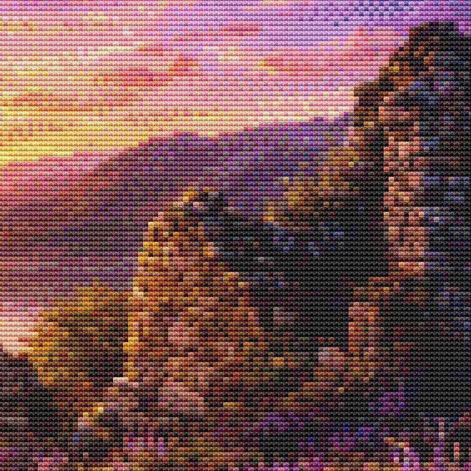 Cross Stitch Pattern - Twilight Guardian of the Loch - Instant Digital Download
