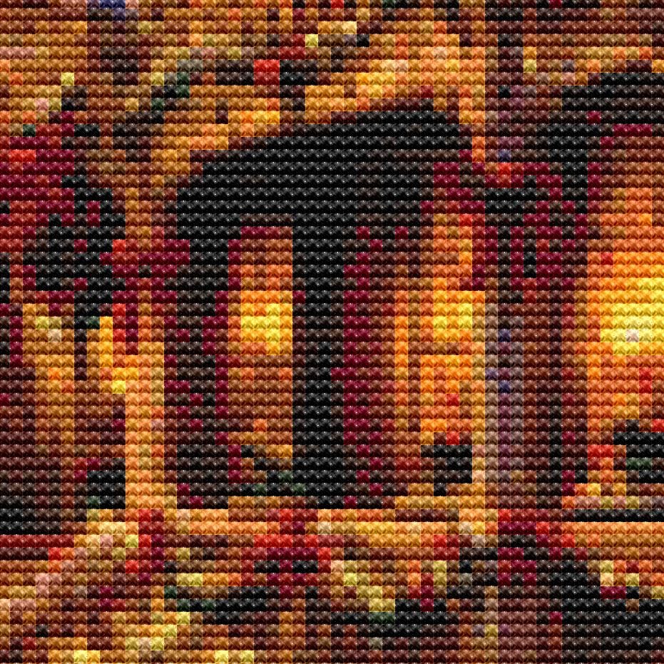 Cross Stitch Pattern - Christmas Village Aurora - Instant Digital Download