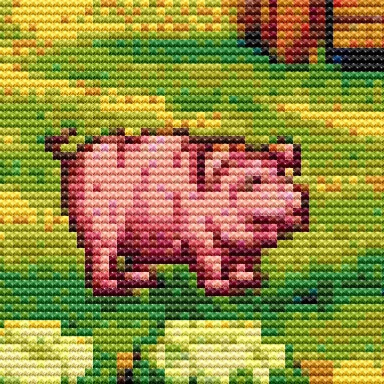 Cross Stitch Pattern - Spring in the Valley at Farmer's Eye View - Instant Digital Download