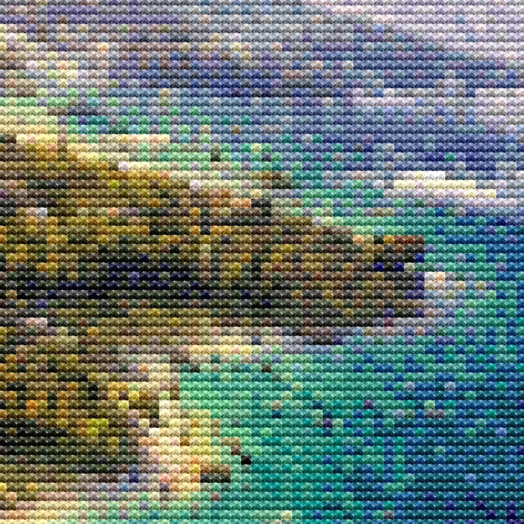 Cross Stitch Pattern - Edge of the Blue World - Instant Digital Download