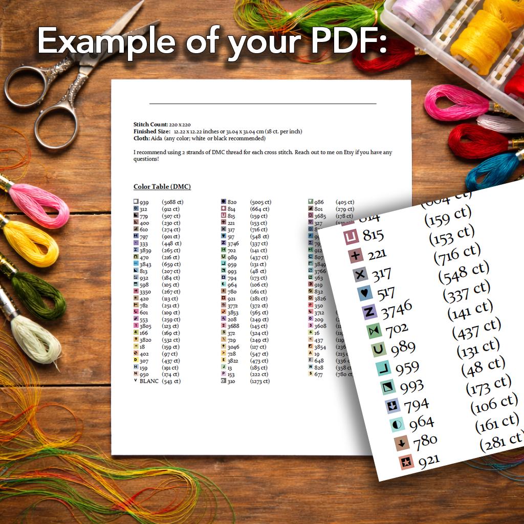 Cross Stitch Pattern - Baby Loon and Mother, Mountain Sunset - Instant Digital Download