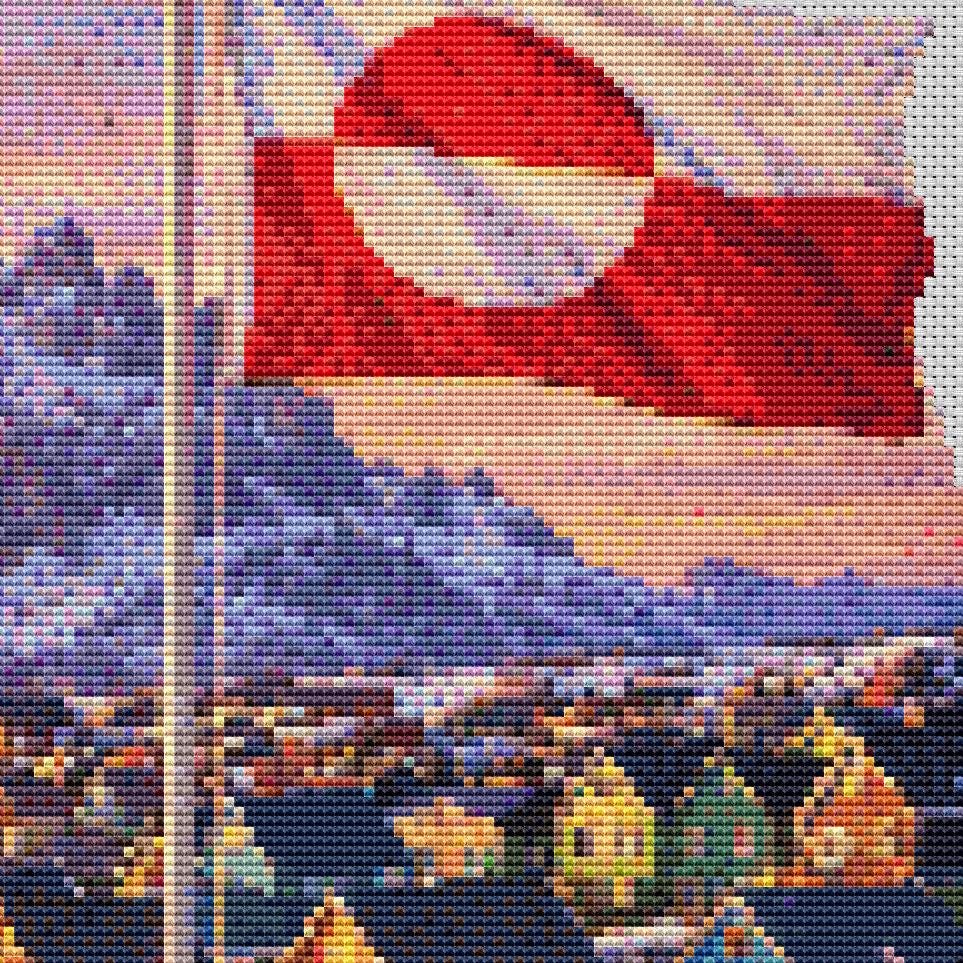 Cross Stitch Pattern - Steadfast Greenland Sunrise - Instant Digital Download