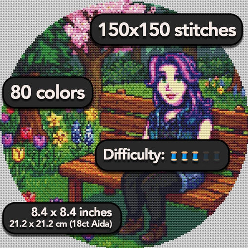 Cross Stitch Pattern - Abigail in the Valley, Spring Respite - Instant Digital Download