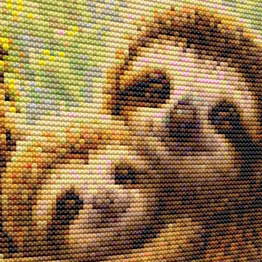 Cross Stitch Pattern - Sloth Hug, Mother & Baby - Instant Digital Download