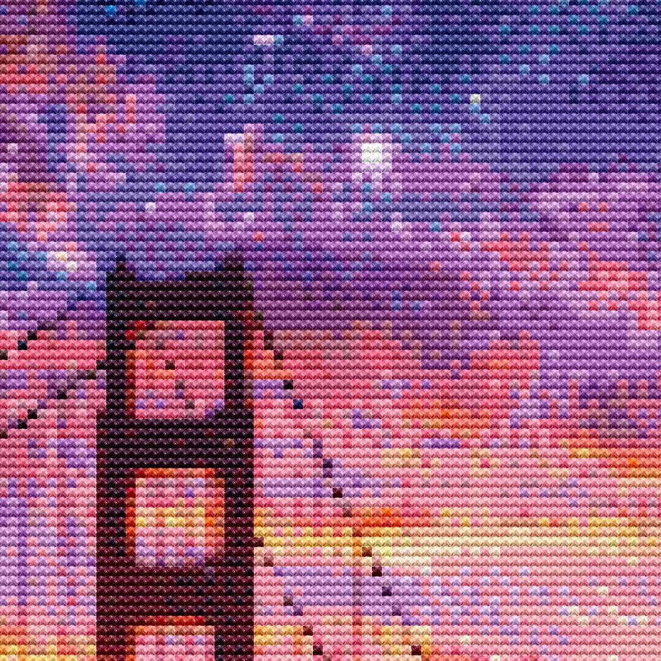 Cross Stitch Pattern - Orca's Leap at the Golden Gate - Instant Digital Download