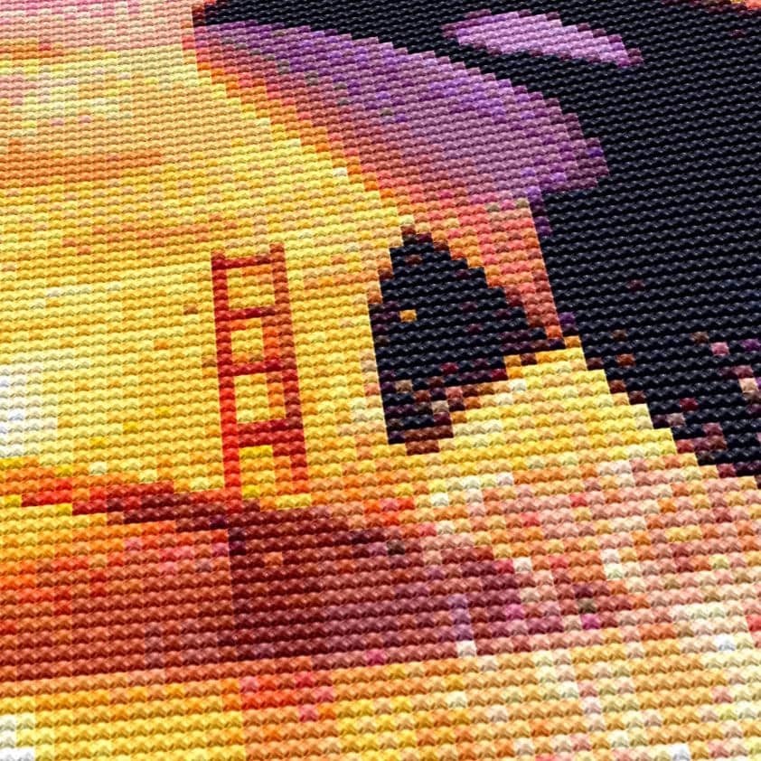 Cross Stitch Pattern - Orca's Leap at the Golden Gate - Instant Digital Download