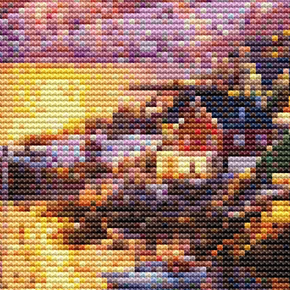 Cross Stitch Pattern - Steadfast Greenland Sunrise - Instant Digital Download