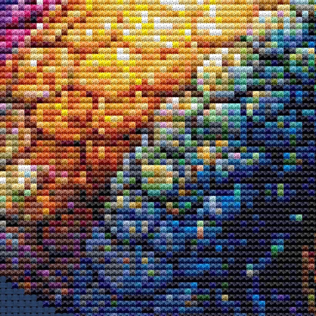 Cross Stitch Pattern - Rainbow Water Dragon - Instant Digital Download