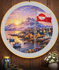 Cross Stitch Pattern - Steadfast Greenland Sunrise - Instant Digital Download