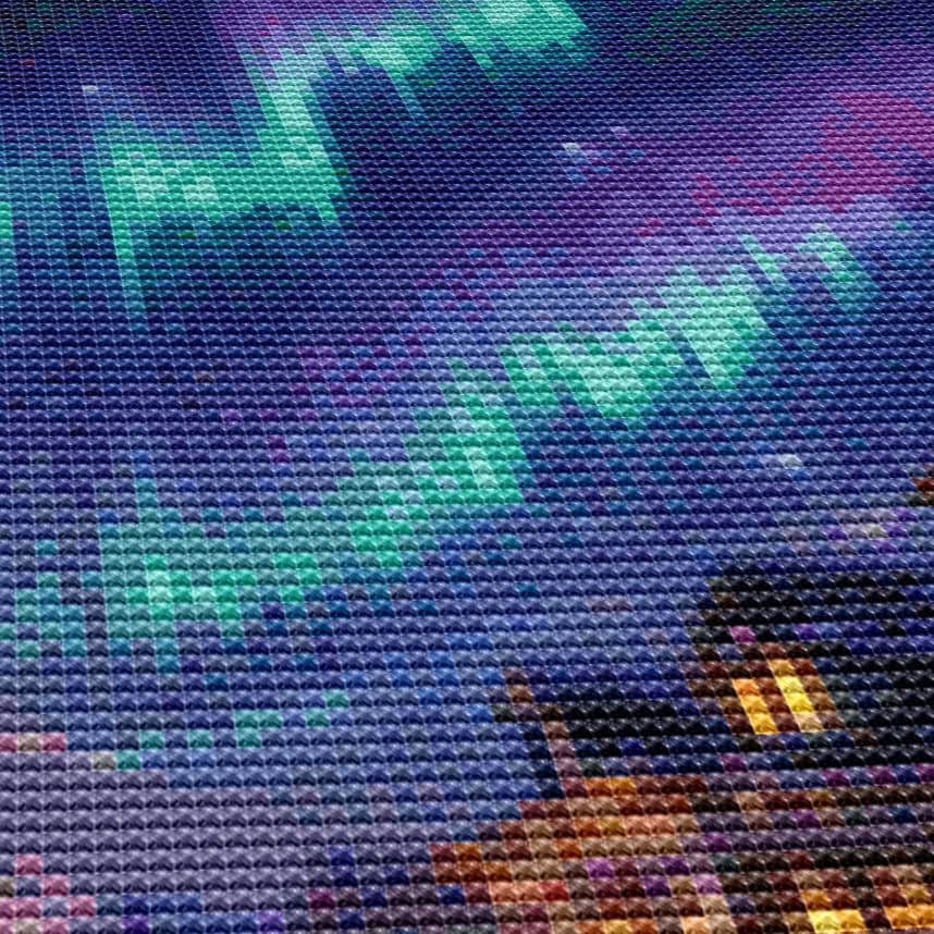 Cross Stitch Pattern - Christmas Village Aurora - Instant Digital Download