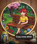 Cross Stitch Pattern - Penny in the Valley, Summer Relaxation - Instant Digital Download