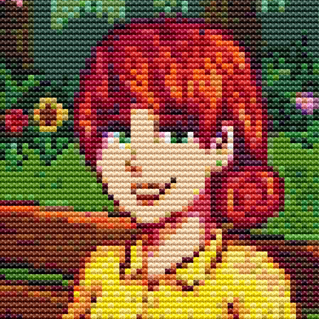 Cross Stitch Pattern - Penny in the Valley, Summer Relaxation - Instant Digital Download
